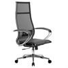 Кресло офисное МЕТТА "К-7" хром, прочная сетка, сиденье и спинка регулируемые, черное - фото 2686397