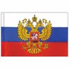 Флаг России 90х135 см с гербом, ПРОЧНЫЙ с влагозащитной пропиткой, полиэфирный шелк, STAFF, 550226 - фото 2687148