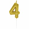 Свеча-цифра для торта "4" золотая с глиттером, 6 см, ЗОЛОТАЯ СКАЗКА, на шпажке, в блистере, 591417 - фото 2687331
