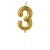 Свеча-цифра для торта "3" золотая с глиттером, 6 см, ЗОЛОТАЯ СКАЗКА, на шпажке, в блистере, 591416 - фото 2687554