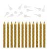 Набор свечей для торта 12 шт., 6 см, с держателем, золотой металлик, ЗОЛОТАЯ СКАЗКА, в блистере, 591449 - фото 2687969