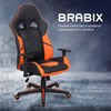 Кресло компьютерное BRABIX "Storm GM-006", регулируемые подлокотники, экокожа, черное/оранжевое, 532502 - фото 2688005