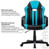 Кресло компьютерное BRABIX "Stripe GM-202", экокожа, черное/голубое, 532509 - фото 2688091