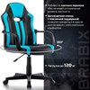 Кресло компьютерное BRABIX "Stripe GM-202", экокожа, черное/голубое, 532509 - фото 2688794