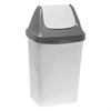 Ведро-контейнер 15 л, с крышкой (качающейся), для мусора,"Свинг", 47х27х23 см, серое, IDEA, М 2462 - фото 2691927