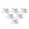 Набор чайный на 6 персон, 6 чашек объемом 220 мл и 6 блюдец, белое стекло, "Trianon", LUMINARC, E8845 - фото 2695544