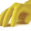 Перчатки латексные MANIPULA "Блеск", хлопчатобумажное напыление, размер 8-8,5 (M), желтые, L-F-01 - фото 2696594