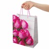 Пакет подарочный (1 штука) 26x13x32 см, ЗОЛОТАЯ СКАЗКА "Розовые розы", ламинированный, 606582 - фото 2700306