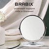 Зеркало настольное BRABIX, круглое, диаметр 17 см, двустороннее, с увеличением, металлическая рамка, 607422 - фото 2701355