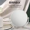 Зеркало настольное BRABIX, круглое, диаметр 17 см, двустороннее, с увеличением, прозрачная рамка, 607424 - фото 2701623