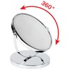 Зеркало настольное BRABIX, круглое, диаметр 17 см, двустороннее, с увеличением, металлическая рамка, 607422 - фото 2703023
