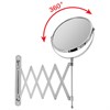 Зеркало настенное BRABIX, диаметр 17 см, двусторонее, с увеличением, нержавеющая сталь, выдвижное (гармошка), 607420 - фото 2703648