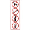 Знак "Запрещение: курить, пить, есть, прохода с животными", 300х100 мм, пленка самоклеящаяся, 610033/НП-В-Б - фото 2704588