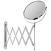 Зеркало настенное BRABIX, диаметр 17 см, двусторонее, с увеличением, нержавеющая сталь, выдвижное (гармошка), 607420 - фото 2704640