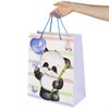 Пакет подарочный (1 штука) 26x13x32 см, ЗОЛОТАЯ СКАЗКА "Lovely Panda", глиттер, белый с голубым, 608241 - фото 2705542