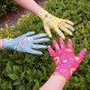 Перчатки полиэфирные САДОВЫЕ цветные, 1 пара, 15 класс, 33-35 г, размер 8, нитрильный латекс, сад - фото 2705656