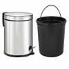Ведро-контейнер для мусора урна с педалью LAIMA "Classic Plus", 12 литров, зеркальное, Турция, 608113 - фото 2705818