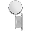 Зеркало настенное BRABIX, диаметр 17 см, двусторонее, с увеличением, нержавеющая сталь, выдвижное (гармошка), 607420 - фото 2705825