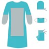 Комплект одноразовой одежды для хирурга КХ-02, с усиленной защитой, стерильный, 4 предмета, ГЕКСА - фото 2708532