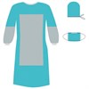 Комплект одноразовой одежды для хирурга КХ-03, с усиленной защитой, стерильный, 3 предмета, ГЕКСА - фото 2708534