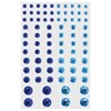 Стразы самоклеящиеся "Круглые", 6-15 мм, 80 штук, синие и голубые, на подложке, ОСТРОВ СОКРОВИЩ, 661392 - фото 2712744