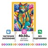 Картина стразами (алмазная мозаика) сияющая 40х50 см, ОСТРОВ СОКРОВИЩ "Восточный кот", без подрамника, 662450 - фото 2715040