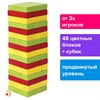 Игра настольная "ЦВЕТНАЯ БАШНЯ", 48 окрашенных деревянных блоков + кубик, ЗОЛОТАЯ СКАЗКА, 662295 - фото 2717124