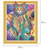 Картина стразами (алмазная мозаика) сияющая 40х50 см, ОСТРОВ СОКРОВИЩ "Восточный кот", без подрамника, 662450 - фото 2717314