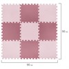 Коврик-пазл напольный 0,9х0,9 м, мягкий, розовый, 9 элементов 30х30 см, толщина 1 см, ЮНЛАНДИЯ, 664660 - фото 2719210