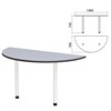Стол приставной полукруг "Монолит", 1400х700х750 мм, цвет серый (КОМПЛЕКТ) - фото 2720325