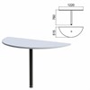 Стол приставной полукруг "Арго", 1220х515х760 мм, серый/опора черная (КОМПЛЕКТ) - фото 2722602