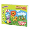 Пластилин классический ЮНЛАНДИЯ "ВЕСЁЛЫЙ ШМЕЛЬ", 12 цветов, 204 г, СО СТЕКОМ, КВАДРАТНЫЙ, 104823 - фото 2822348