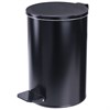 Ведро для мусора с педалью, УСИЛЕННОЕ, ТИТАН, 10 литров, черное, оцинкованная сталь - фото 2822978