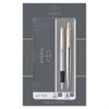 Набор PARKER "Jotter Stainless Steel GT": шариковая ручка синяя и перьевая ручка, 2093257 - фото 3024917