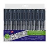 Капиллярные ручки линеры 16 шт. черные, 0,15-3,0 мм, BRAUBERG ART CLASSIC, 143946 - фото 3025392