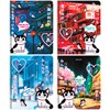 Тетрадь А5 80 л. BRAUBERG, гребень, клетка, обложка картон, "Anime Cats" (микс в спайке), 404415 - фото 3025439