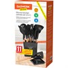 Набор силиконовых кухонных принадлежностей с деревянными ручками 13 в 1, черный, DASWERK, 608197 - фото 3026545