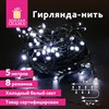 Электрогирлянда-нить комнатная "Стандарт" 5 м, 50 LED, холодный белый свет, 220 V, контроллер, ЗОЛОТАЯ СКАЗКА, 591344 - фото 3026679