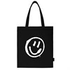Сумка шоппер BRAUBERG, канвас, 40х35 см, черный, "Smiley", 271900 - фото 3303434