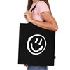 Сумка шоппер BRAUBERG, канвас, 40х35 см, черный, "Smiley", 271900 - фото 3303452