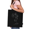 Сумка шоппер BRAUBERG, канвас, 40х35 см, черный, "Vector girl", 271899 - фото 3303456