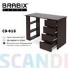 Стол письменный/компьютерный BRABIX "Scandi CD-016", 1100х500х750мм, 4 ящика, венге, 641893, ЦБ013707-3 - фото 3304398