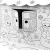 Картонный игровой развивающий Домик-раскраска "Новогодний", высота 130 см, BRAUBERG kids, 880365 - фото 3304624