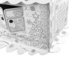 Картонный игровой развивающий Домик-раскраска "Новогодний", высота 130 см, BRAUBERG kids, 880365 - фото 3304627