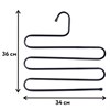 Вешалка для брюк и одежды "ЗМЕЙКА", КОМПЛЕКТ 2 шт., 5 секций, размер 34х36 см, черные, BRABIX, 608464 - фото 3307979