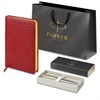 Ручка шариковая PARKER "Jotter Core Stainless Steel GT", ежедневник А5 красный, пакет, 880888 - фото 3447941