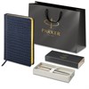 Ручка шариковая PARKER "Jotter Core Stainless Steel GT", ежедневник А5 синий, пакет, 880889 - фото 3448099