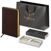 Ручка шариковая PARKER "Jotter Core Stainless Steel GT", ежедневник А5 коричневый, пакет, 880890 - фото 3448101