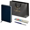 Ручка шариковая PARKER "Jotter Plastic CT", корпус синий, ежедневник А5 синий, пакет, 880896 - фото 3448102