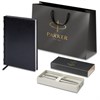 Ручка шариковая PARKER "Jotter Core Stainless Steel CT", ежедневник А5 черный, пакет, 880891 - фото 3448103